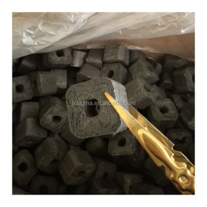 100% Bamboo Eco-friendly price per kg Golden boss bulk bamboo Long burning time cubic hole charcoal for shisha