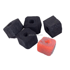 Cut short bulk bamboo charcoal compressed smokeless and odorless panda bamboo sawdust coal cubic cube coal for hookah