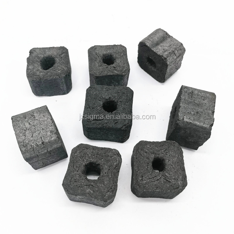 Cut short bulk bamboo charcoal compressed smokeless and odorless panda bamboo sawdust coal cubic cube coal for hookah