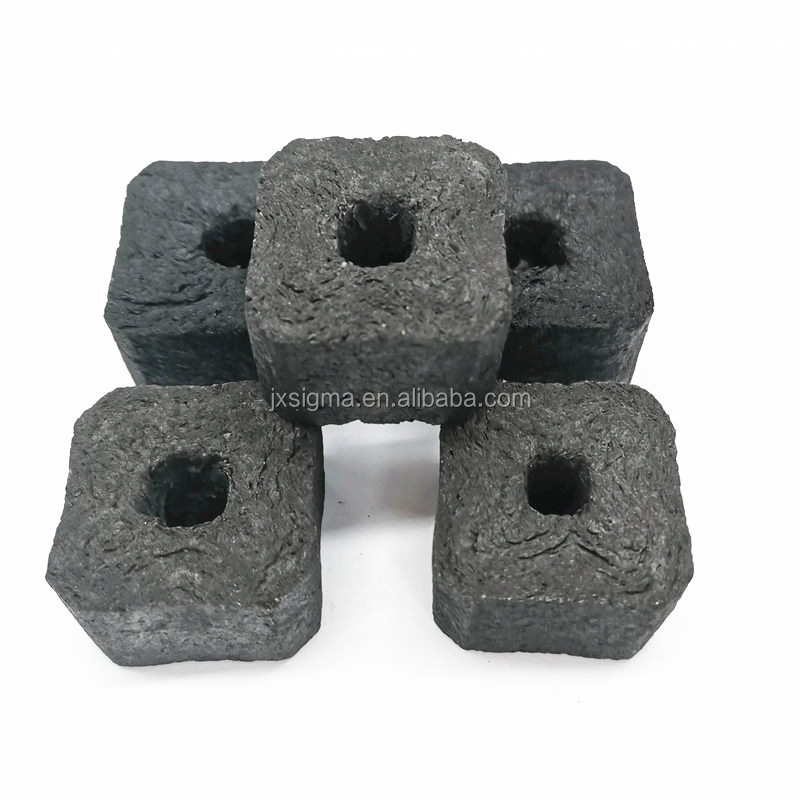 100% Bamboo Eco-friendly price per kg Golden boss bulk bamboo Long burning time cubic hole charcoal for shisha