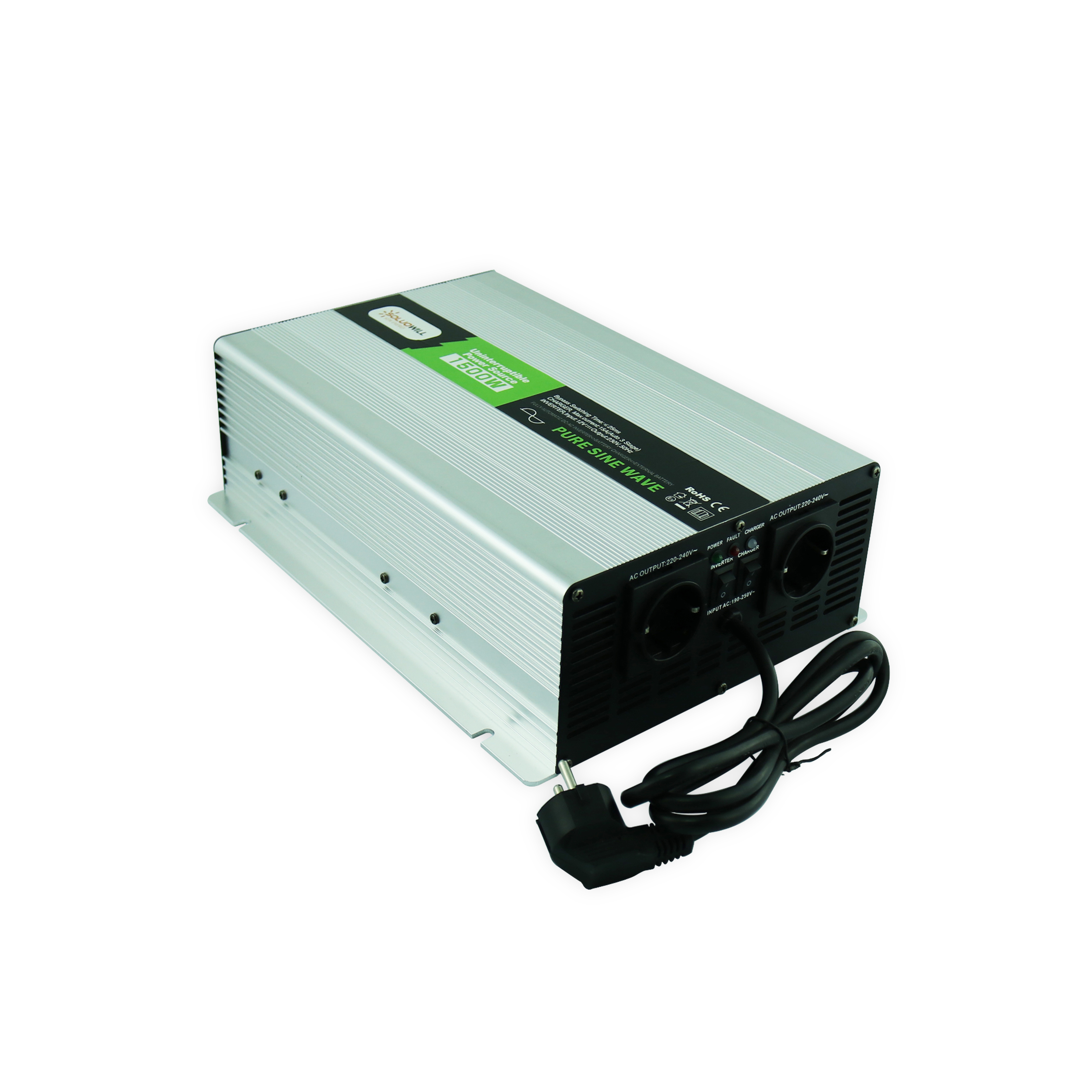 pure sine wave 1500w rechargeable power inverter 12v 230v