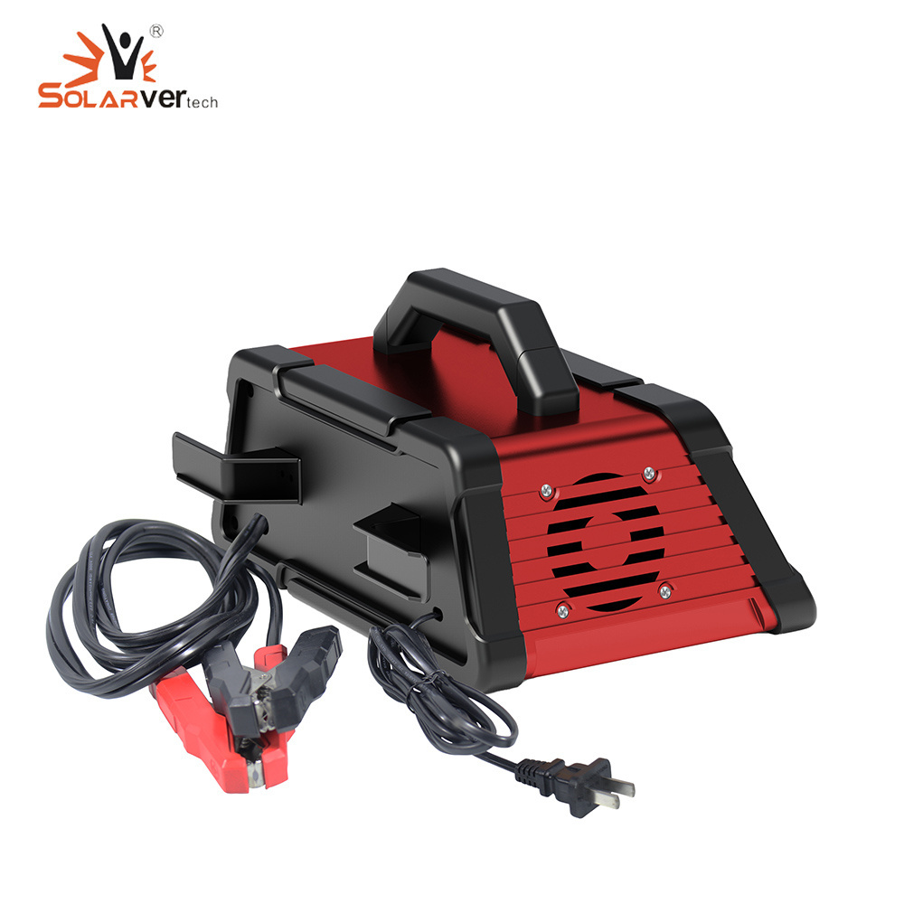 Portable 12A 12V 24V Automatic Battery Charger For Switchable STD LifePO4/Flooded/Calcinm/AGM/GEL/SLA Lead Acid Battery Charger