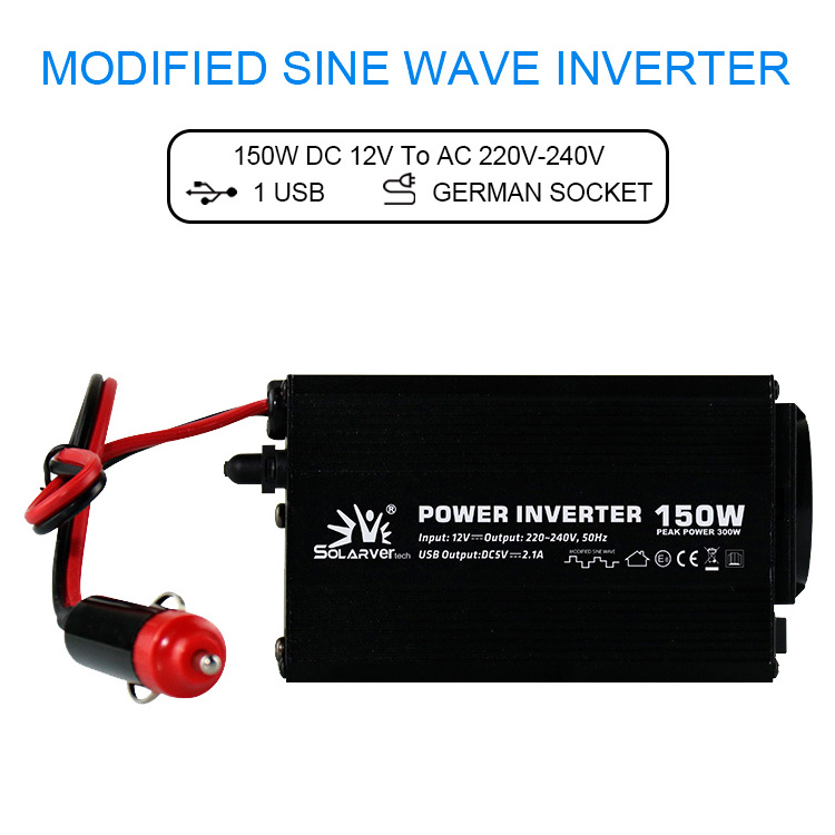 150W Car Inverter 12V 220V Car Power Inverter With Cigarette Lighter