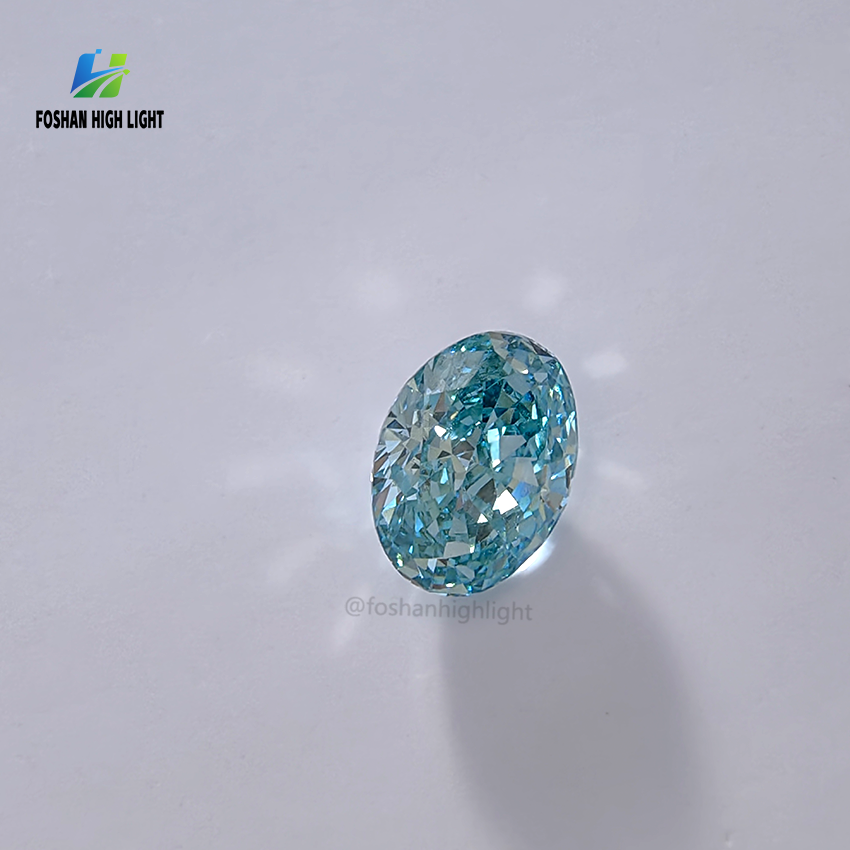 Fancy Vivid Blue Color 1ct Oval Cut Diamond Hpht Loose Diamond IGI Certificated