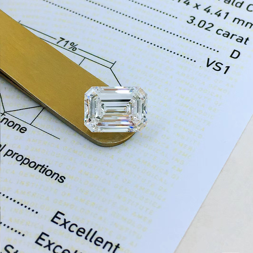 1Ct Emerald Cut Loose Diamond star product Wholesale Lab Grown Loose Diamonds Hpht Cvd Loose Diamond