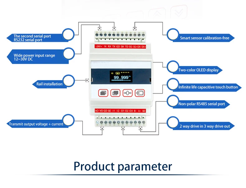 SOP056 Model RS485 Load Cell Indicators RS232 Output Digital MODBUS-RTU Display Weighing Controller