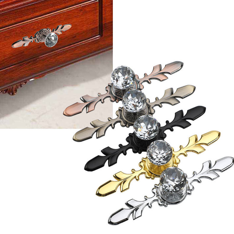 Soruda 2024 Drawer Dresser Knobs Pull Handles Cabinet Cupboard Door Knobs Crystal Glass Diamond Decorative Knobs for  Hardware