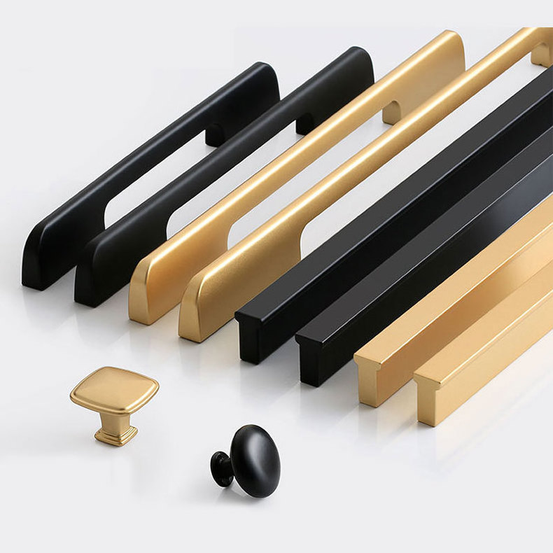 Solid Square or Round Black Pulls 4 Inch Drawer Wardrobe Gold Dresser Hardware Minimalist Square Single Hole Cabinet Hardware