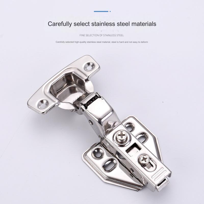 Cabinet 304 thickened stainless steel hinge Wardrobe door damping spring hinge Silent hydraulic door hinge