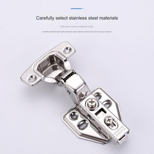 Cabinet 304 thickened stainless steel hinge Wardrobe door damping spring hinge Silent hydraulic door hinge