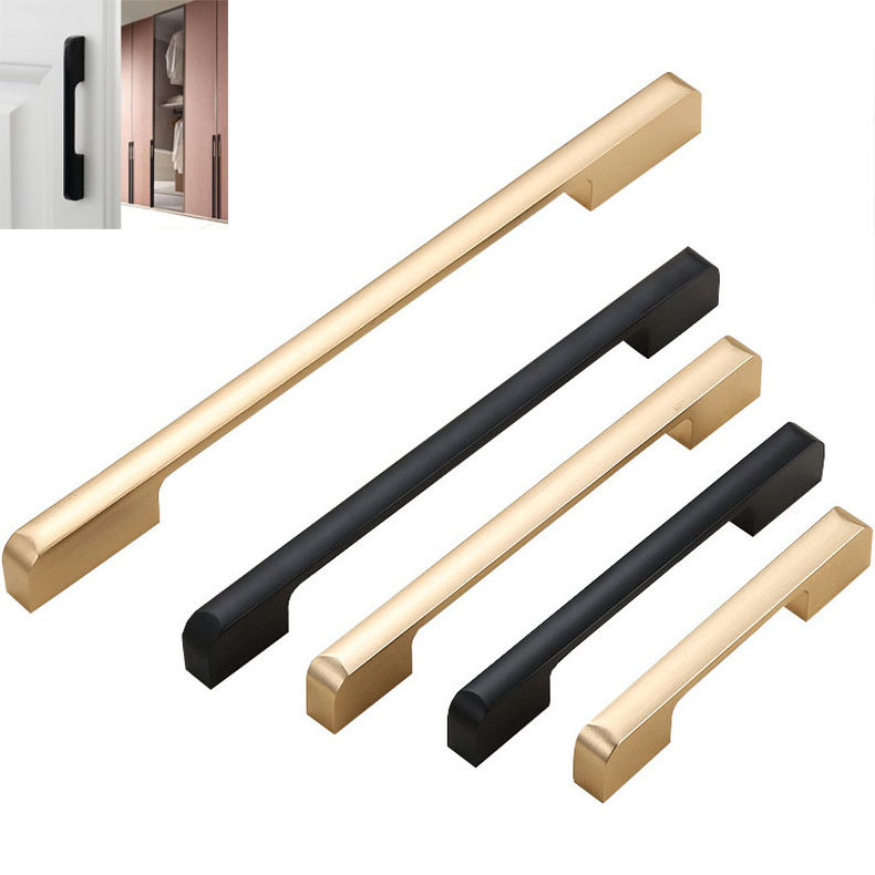 Solid Square or Round Black Pulls 4 Inch Drawer Wardrobe Gold Dresser Hardware Minimalist Square Single Hole Cabinet Hardware