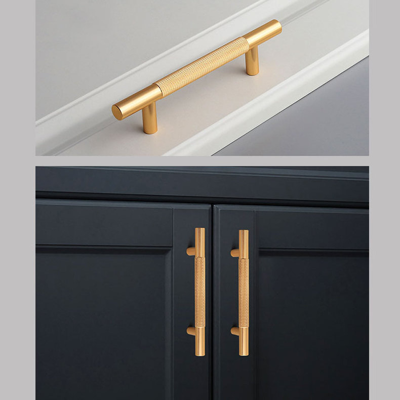 Cabinets and Drawers Stylish Modern Golden Knob Sturdy Aluminum Alloy Furniture Drawer Pull  Door Handles