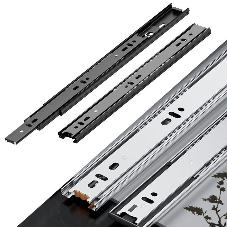 35MM Drawer Slides 8 10 12 14 16 18 20 Inch Full Extension Drawer Glides Side Mount Ball Bearing Rails Cabinet Drawer Slides