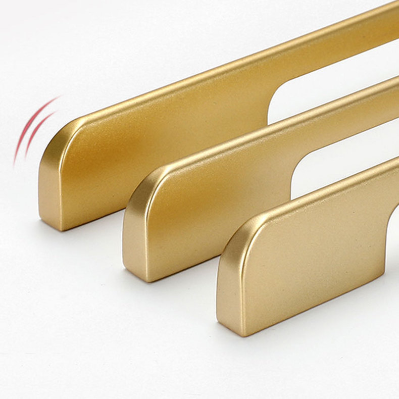 Soruda Aluminum Alloy Hardware Door Edge  Cupboards Drawers Pull Handles For Furniture Long Handle Cabinet Pulls