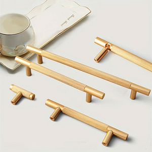 Solid Brass Gold Cupboard Handles Modern Drawer Pulls Bathroom Brushed Brass Cabinet Pulls Wardrobe Door Handles