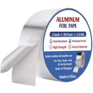 Low price High Temperature Thermal Insulation Reinforced Aluminum Foil Fiberglass Cloth Tape