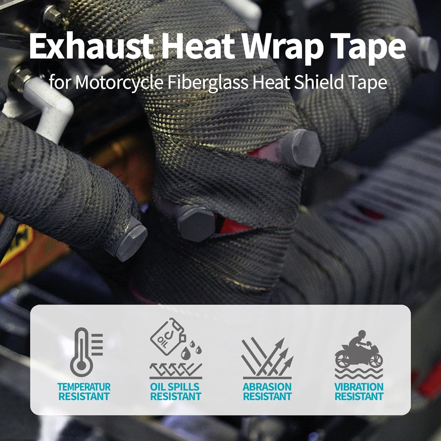 Titanium Exhaust Header Pipe Heat Wrap 2