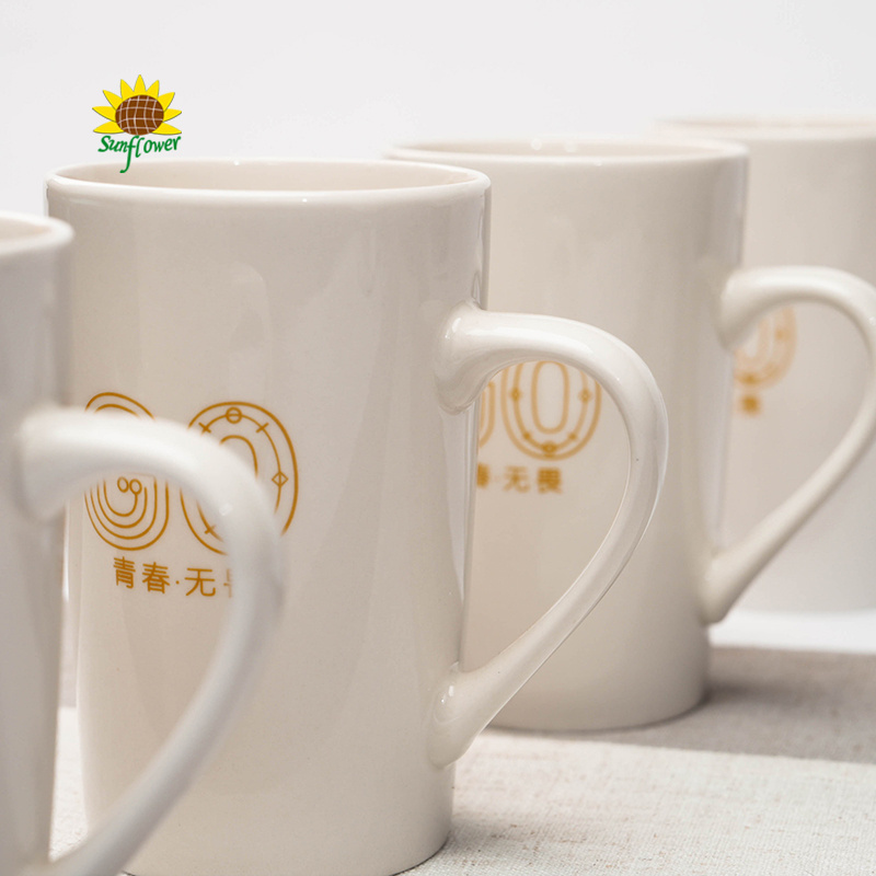 Custom Logo Ceramic Mugs White Youth Engraved Mug Souvenir Cups Office Meeting TeaCup Coffee Cups