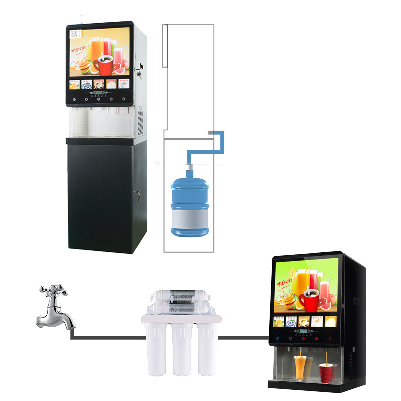 50SC(3+2) Milk tea vending machine ice juice vending machine for commercial use instant coffee machine commercial LED light box