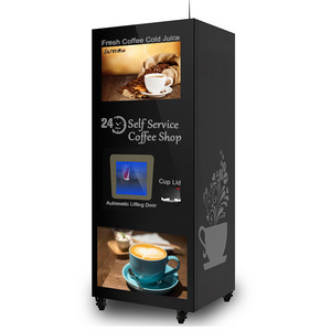 SP998B Automatic espresso coffee machine commercial ice juice vending machine commercial QR code bill coin coffee dispenser