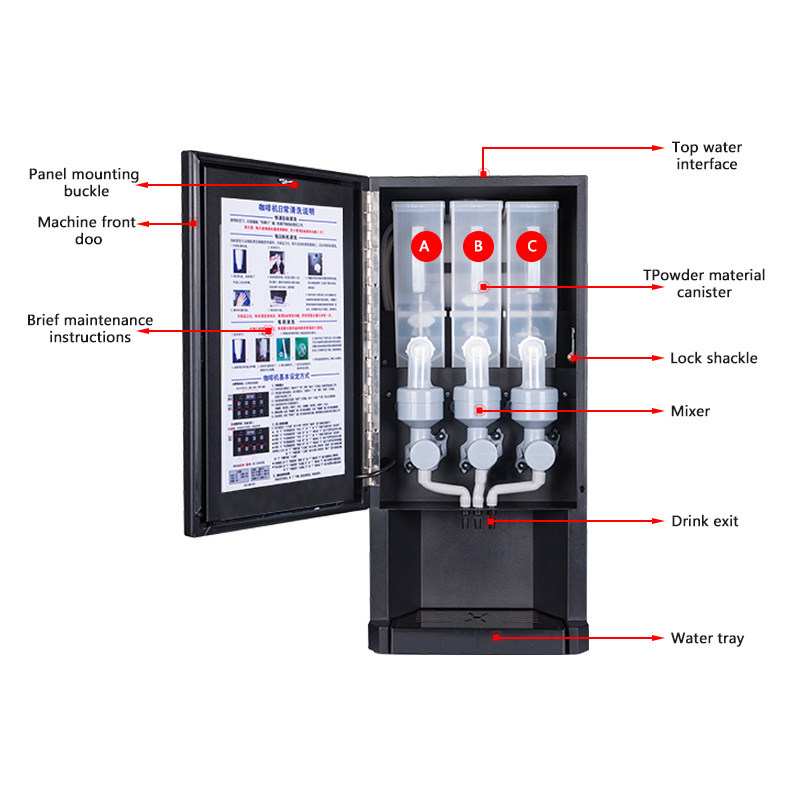 E-30S Public coffee machine commercial Economical Instant Coffee Vending Machine Milk Tea Vending Machine Coffee Dispenser