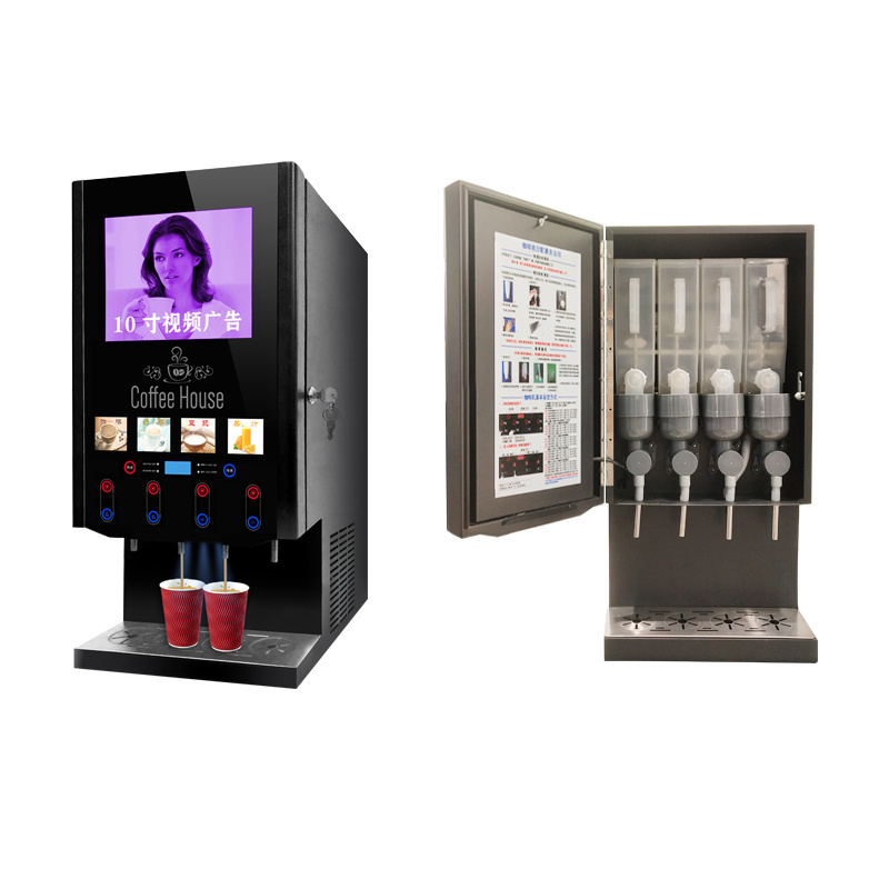 40SCW-10L Video Player Hot ice instant coffee machine commercial Fully automatic coffee vending machine Hot ice water dispenser