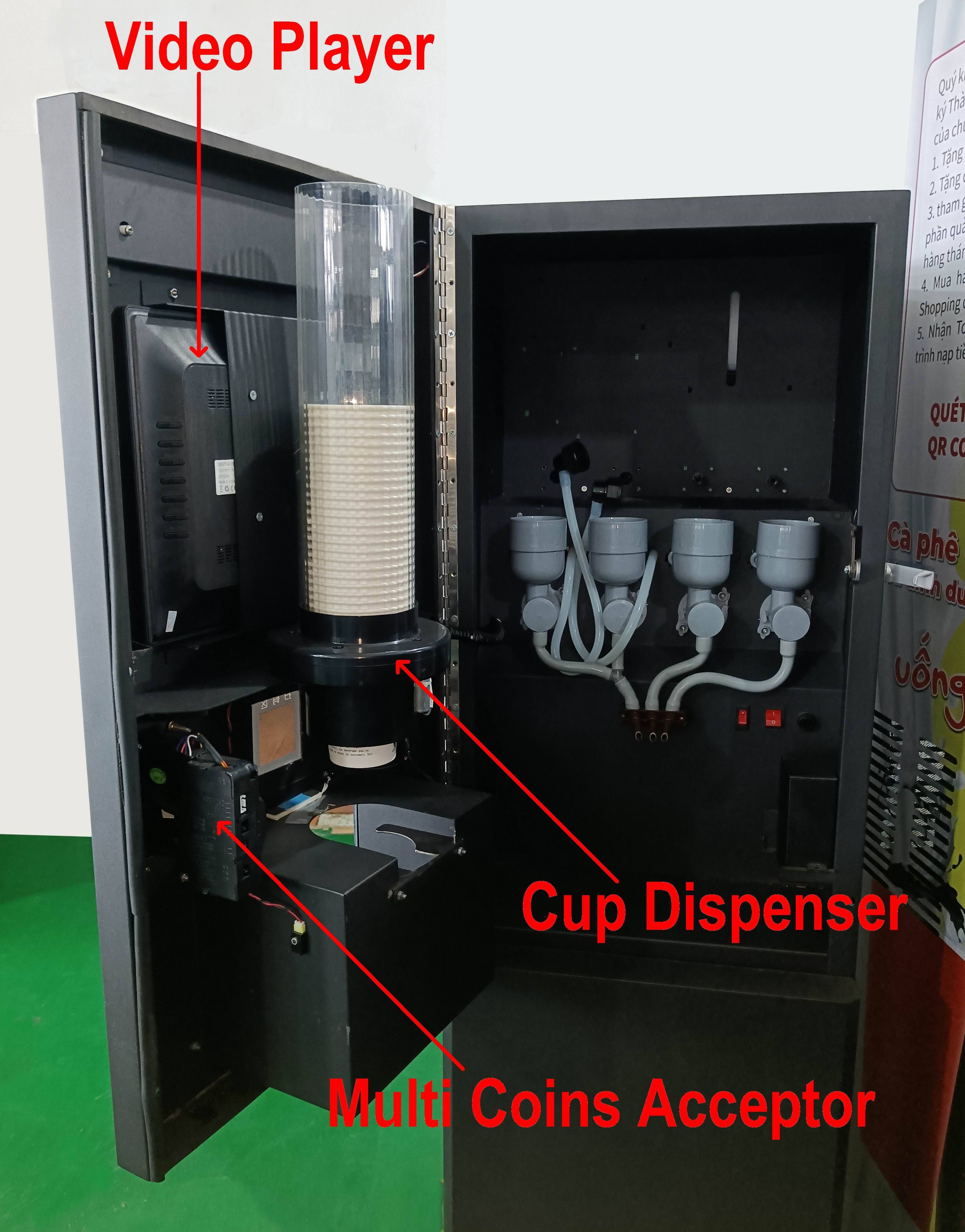 40ST (2+2) Cold Juice Vending Machine coin coffee machine commercial milk tea vending machine instant coffee dispenser