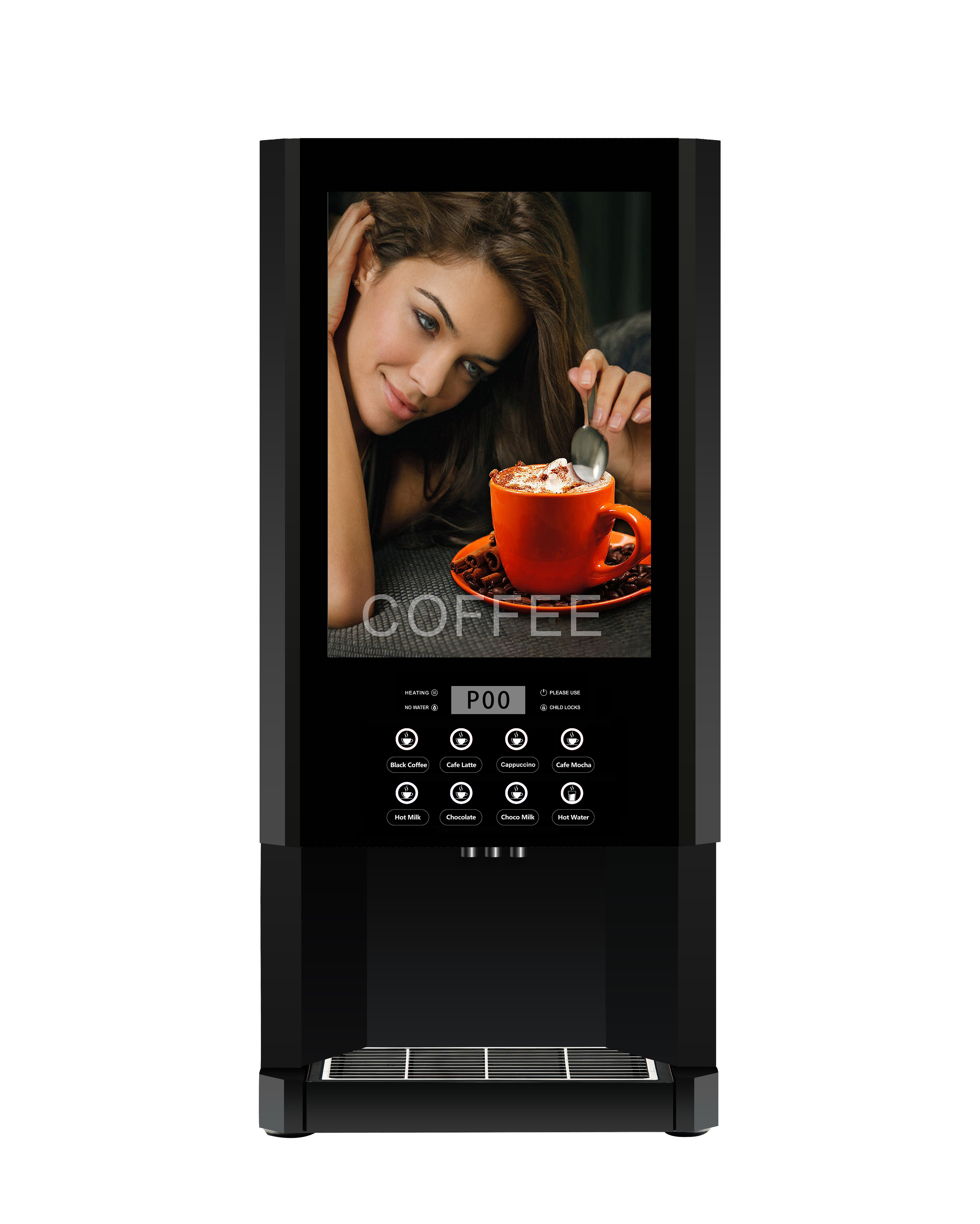 E-308F  Instant mixing coffee vending machine Fully automatic milk tea vending machine 8 Hot drinks instant coffee machine