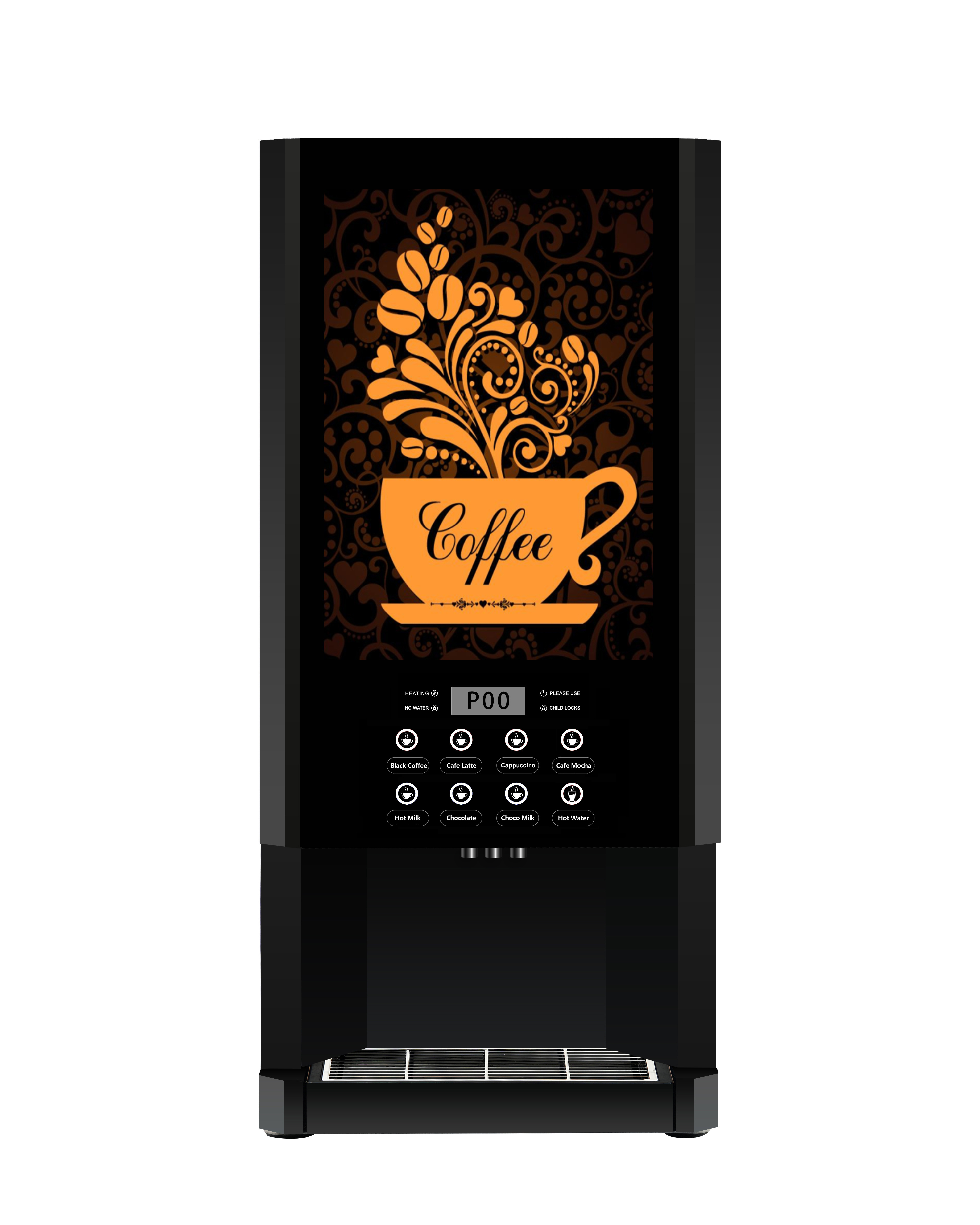 E-308F  Instant mixing coffee vending machine Fully automatic milk tea vending machine 8 Hot drinks instant coffee machine