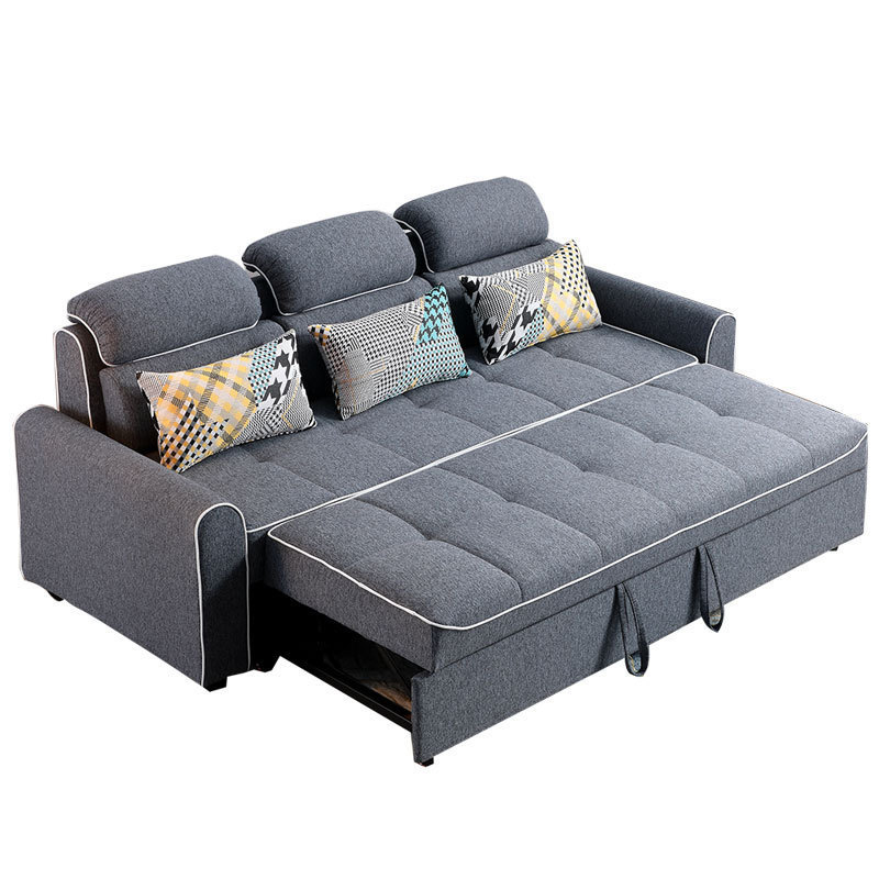 Wholesale Grey Simple Folding Sofa Bed Divano Letto Living Room Furniture Technology Cloth Sofa Foldable Multifunctional Sofabed