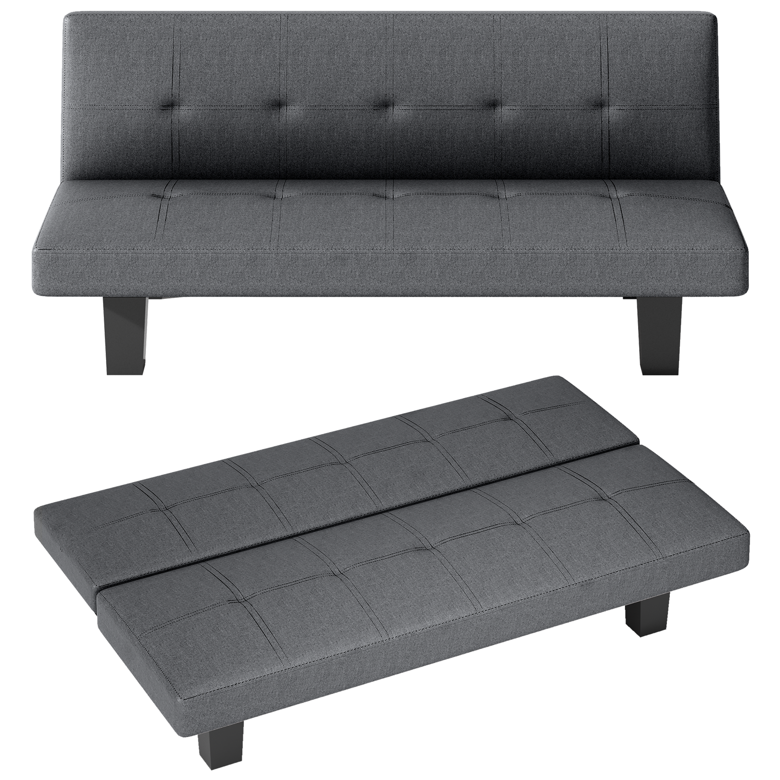 Wholesale Grey Simple Folding Sofa Bed Divano Letto Apartment Small Family Simple Reclining Chair Single Folding Sofa Bed