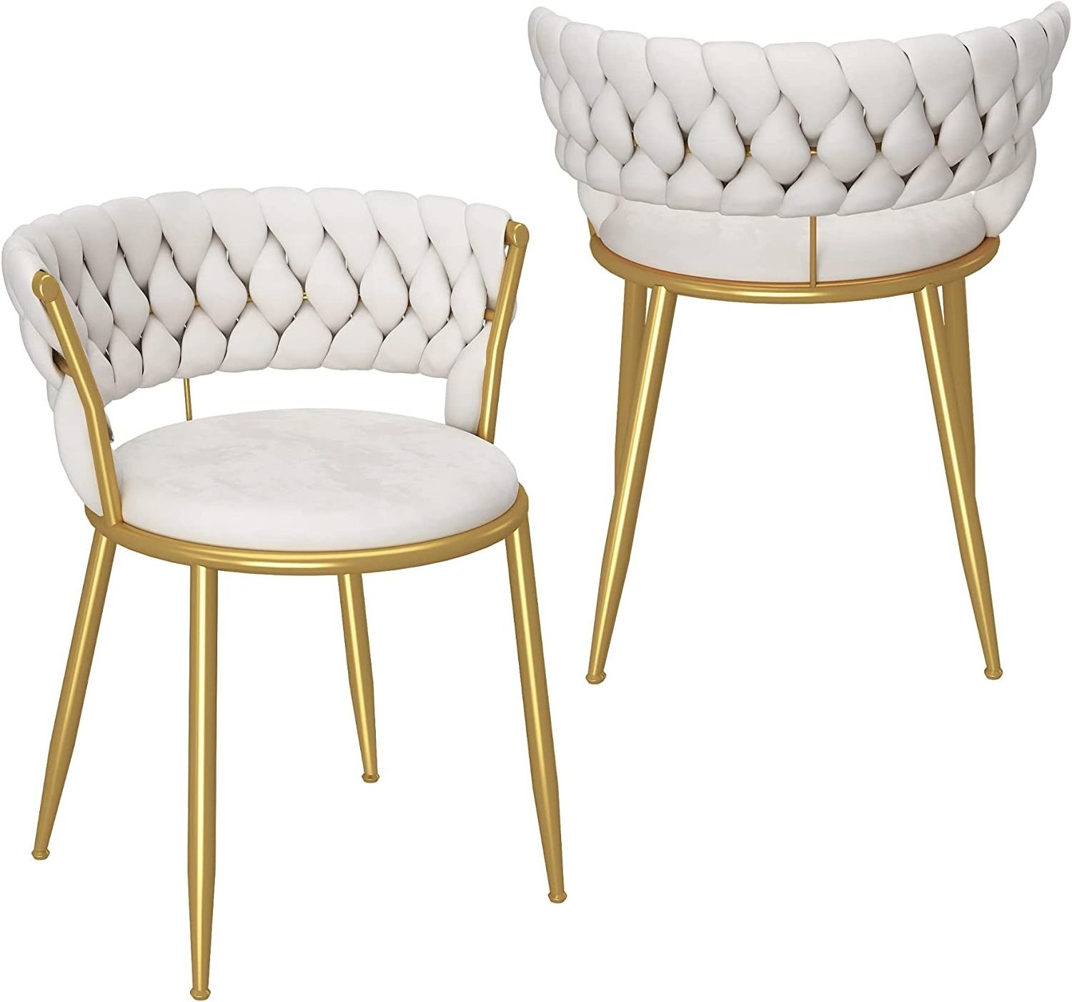 Free Sample Luxury Velvet Upholstered Set of 2 Arm Chair Modern Golden Metal Legs for Kitchen Living Room Accent Chair