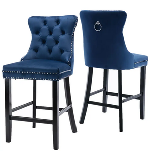 NEW Set of 2 Sillas De Bar Height Button Tufted Dining Chairs Ergonomic Backrest for Restaurant Dining Room Velvet Dining Chairs