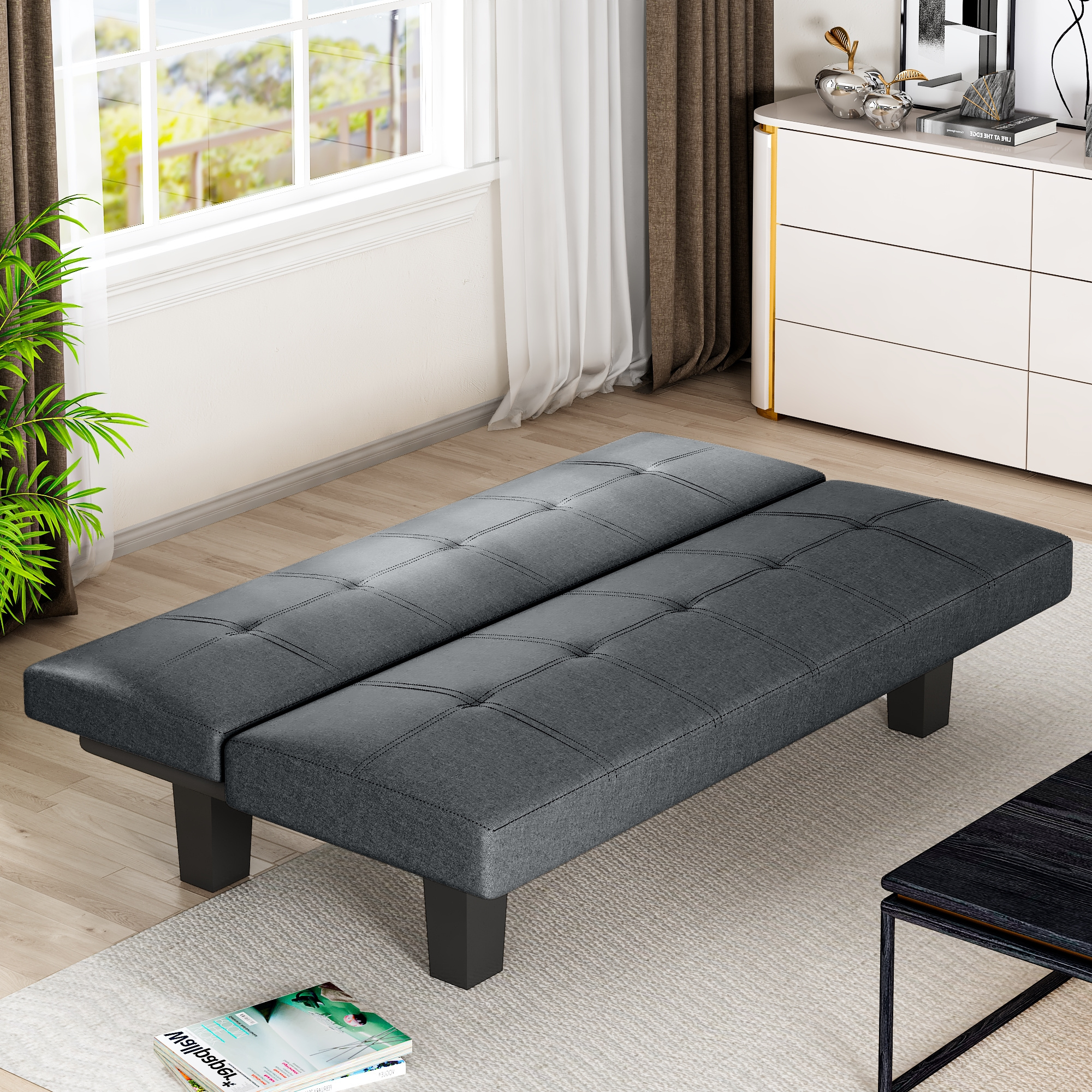 Wholesale Grey Simple Folding Sofa Bed Divano Letto Apartment Small Family Simple Reclining Chair Single Folding Sofa Bed