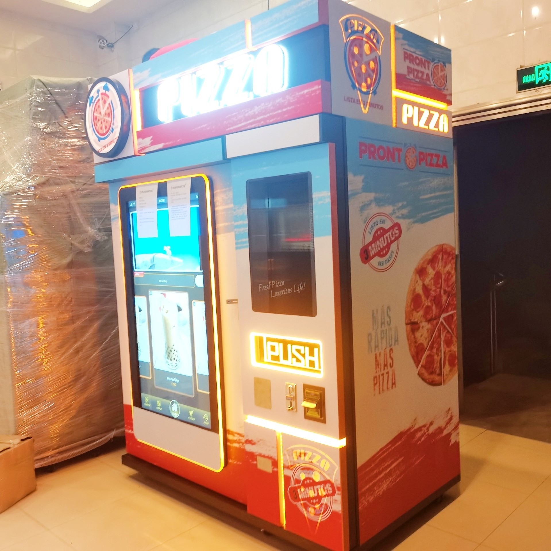 hot sale for instant hot food with barking oven full automatic pizza vending machine