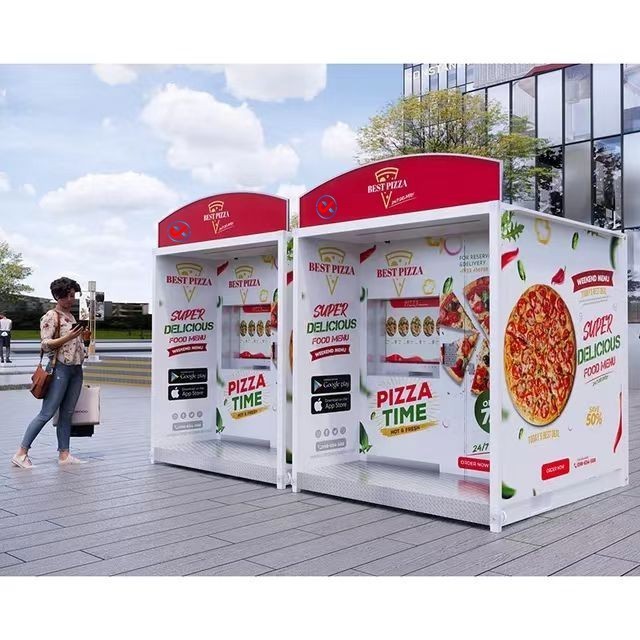 lets pizza hot food fresh making vending machine frozen commercial automatic robotic smart pizza