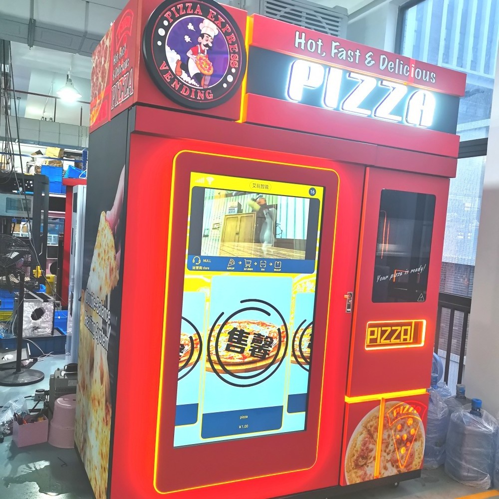 hot sale for instant hot food with barking oven full automatic pizza vending machine