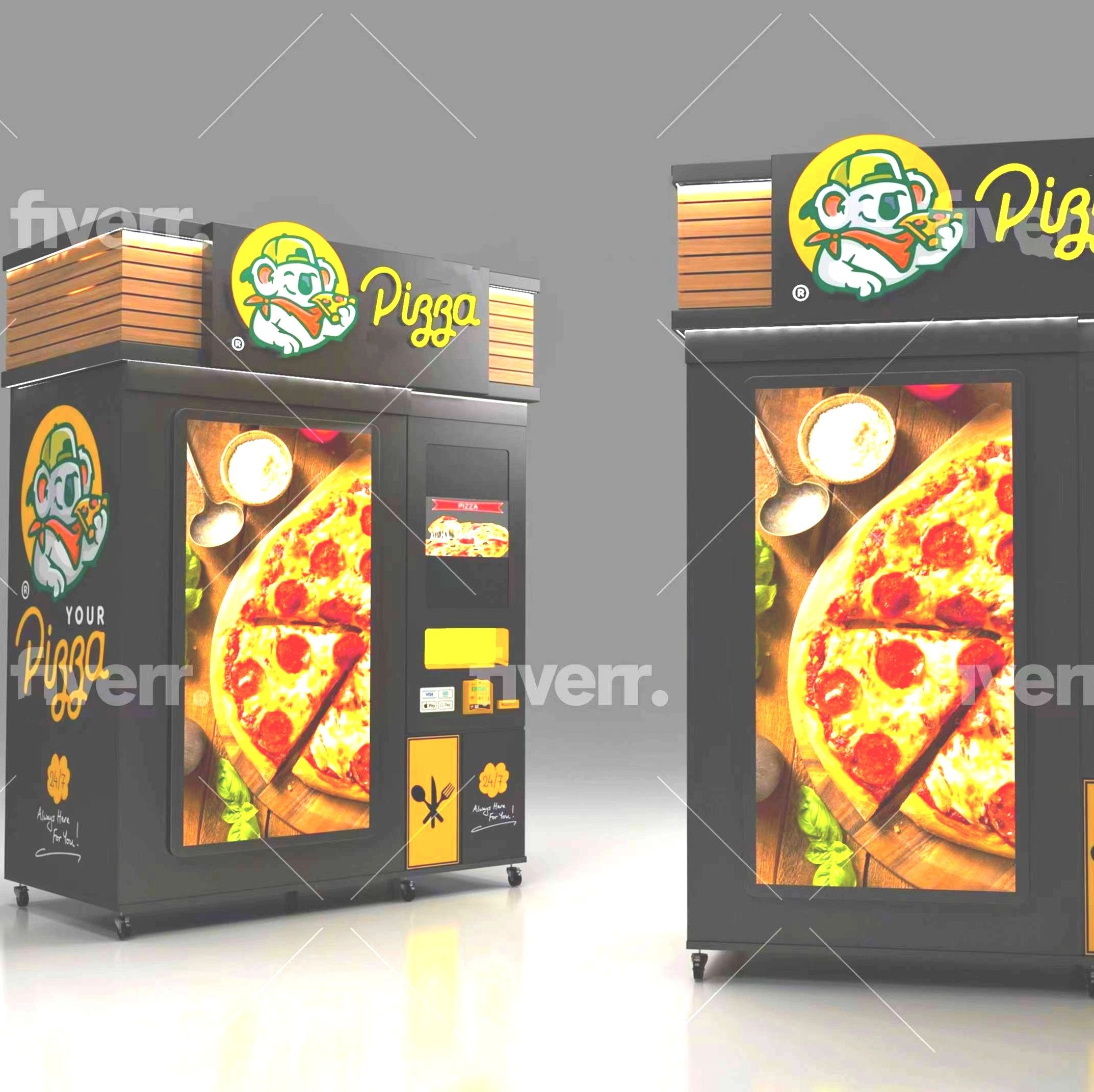 For international market  32 inch LCD touch screen instant food  pizza vending machine