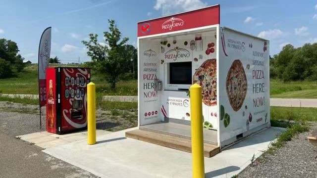 lets pizza hot food fresh making vending machine frozen commercial automatic robotic smart pizza