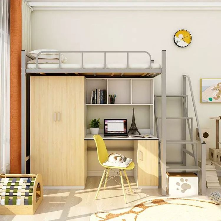 Modern Customized Processing of Wooden and Steel Apartment Student Beds for Bedroom School Dormitory and Home Office