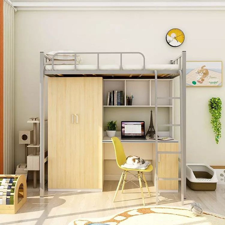 Modern Customized Processing of Wooden and Steel Apartment Student Beds for Bedroom School Dormitory and Home Office