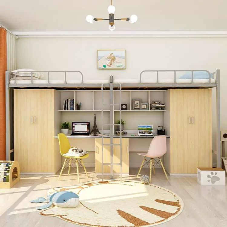 Modern Customized Processing of Wooden and Steel Apartment Student Beds for Bedroom School Dormitory and Home Office