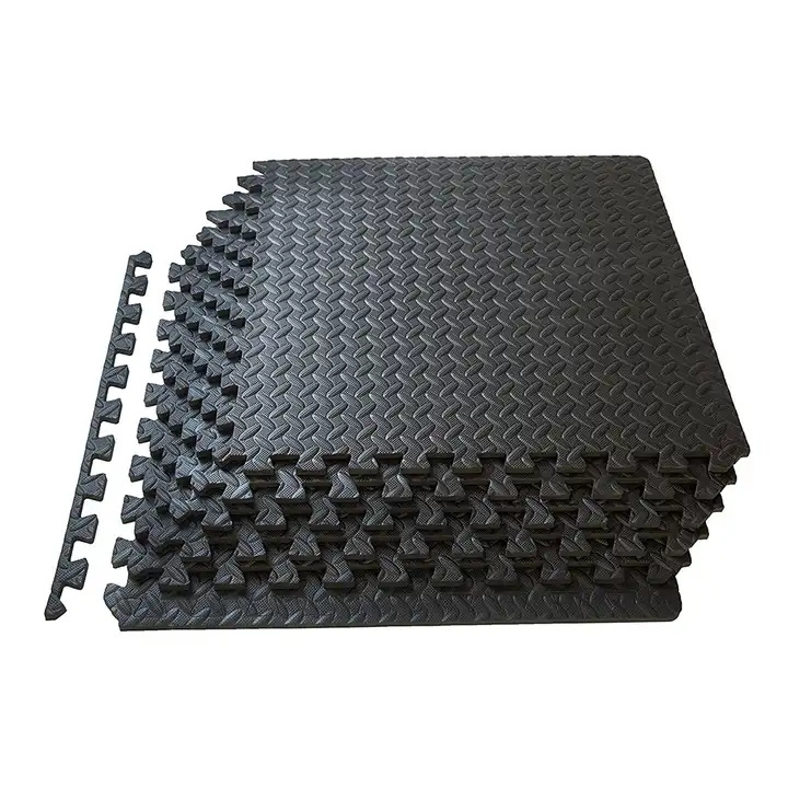 2023 wholesale anti-slip interlocking black sports T pattern soft floor eva foam tile