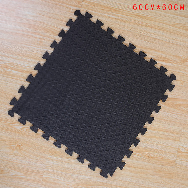 2023 wholesale anti-slip interlocking black sports T pattern soft floor eva foam tile