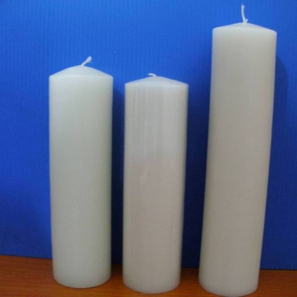 large candles white color pillar shape paraffin wax candle