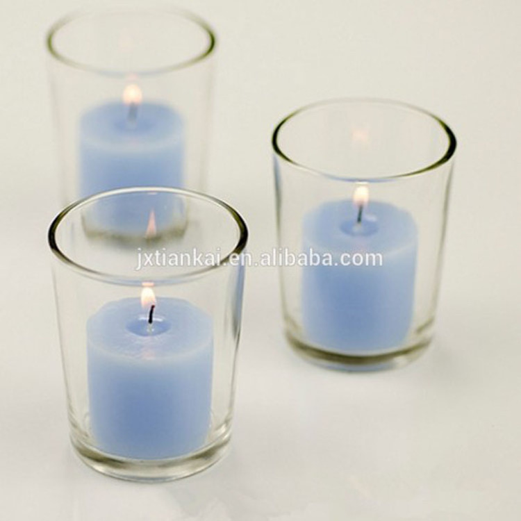 Cheap church funeral memorial glass religious candle made in China