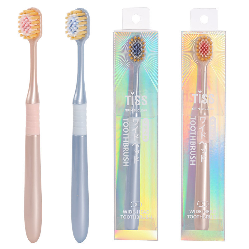 Japanese Toothbrush Colorful Wide Head Soft Bristles Adult Toothbrush Extra Wide Toothbrush