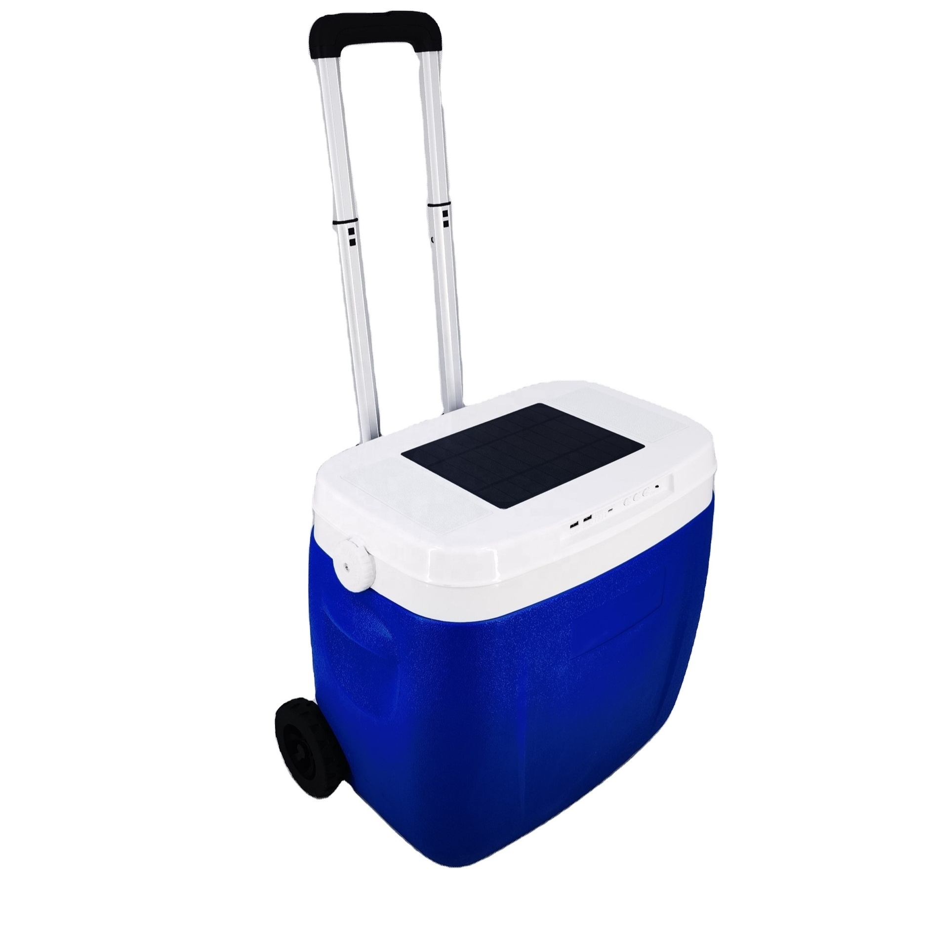 TR-Trolley ice wine cooler with solar panel and BT speakers,solar energy system cooler box speaker