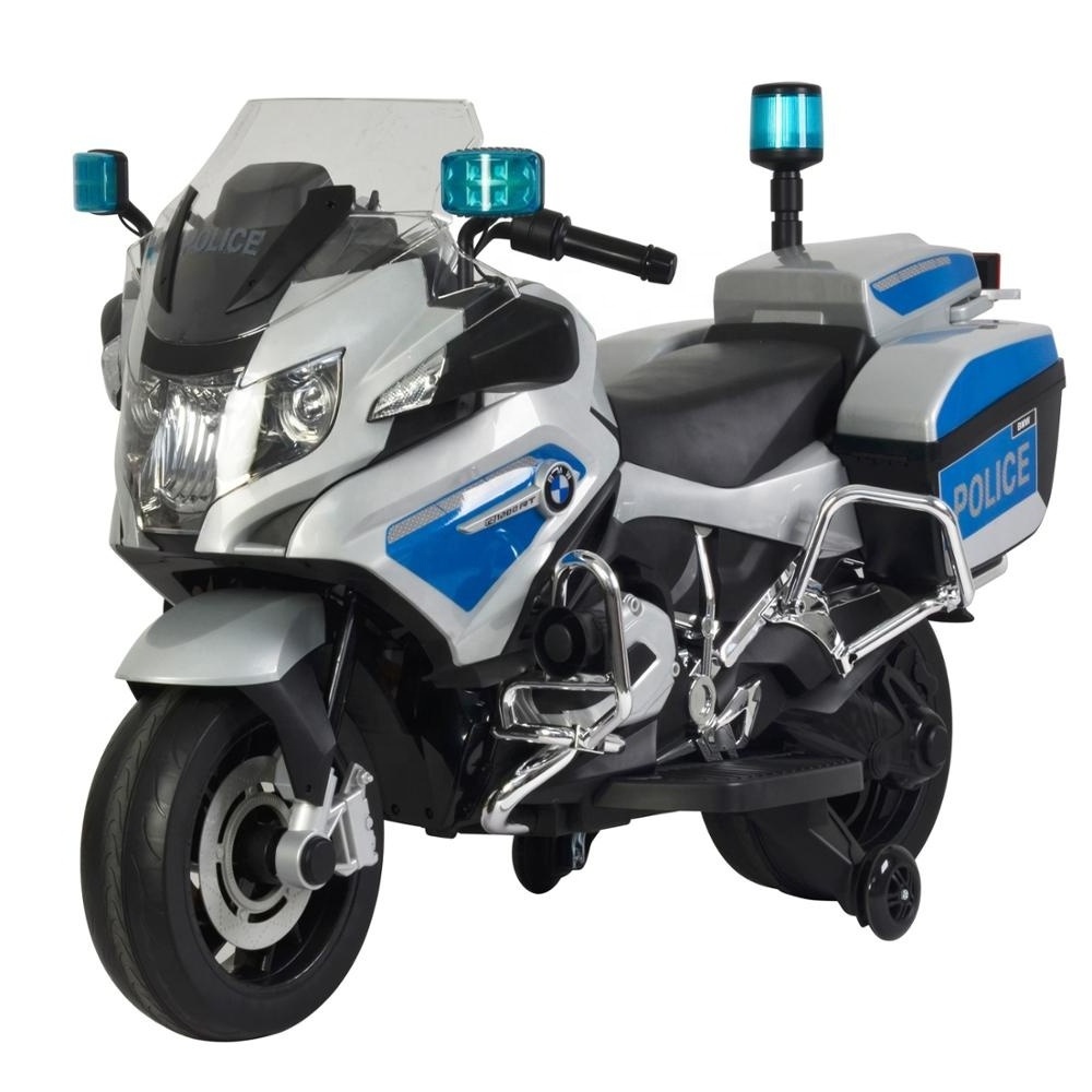 licensed police bike electric baby ride on toy car 12v kids racing motorcycles