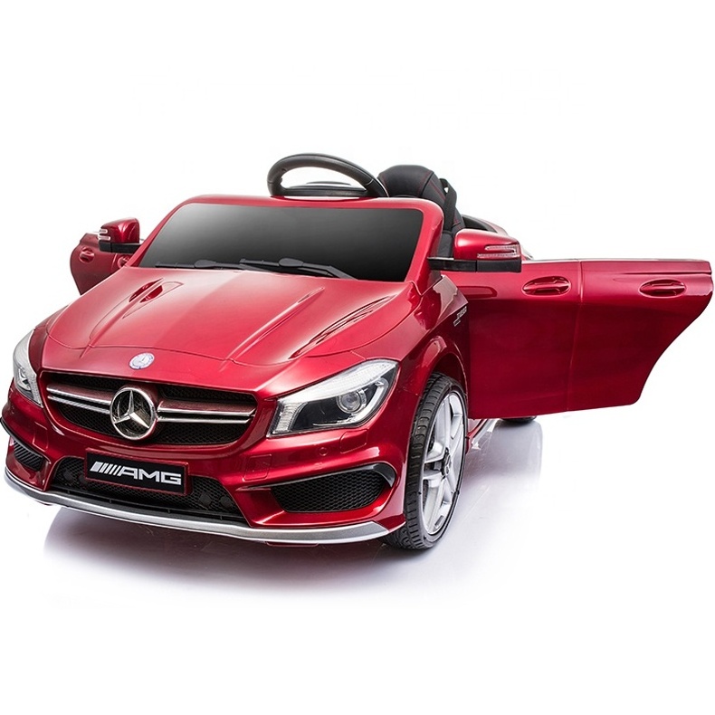 Hot sales electric car for children kids 12V Benz CLA45 AMG wheel with lights license ride on car